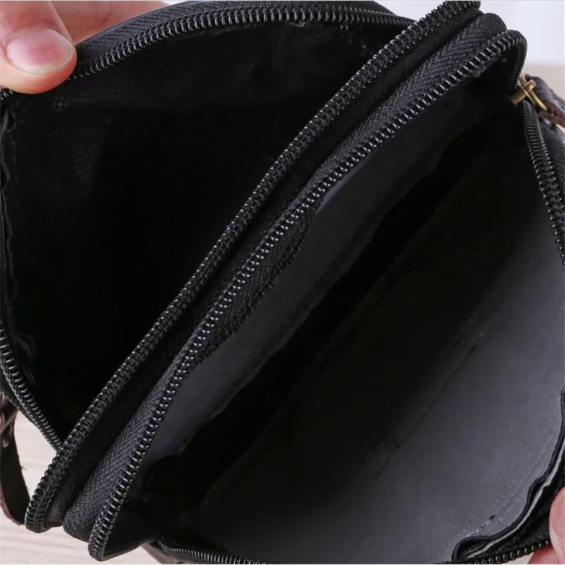 Waist Pack LKEEP Mobile Phone Waist Pack For Men Testificate Bag Leather Coin Purse Strap Pocket Cellphone Bag Clutch Belt Waist Pouch