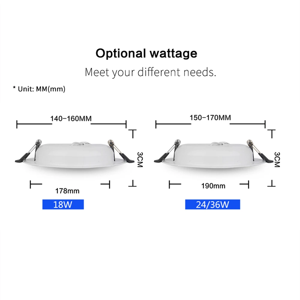 Led Downlight 12V DC Recessed Round LED Ceiling Lamp 36W 24W 18W 12W 9W 6W 3W LED Spot light decoration Ceiling Lamp 12 Volts