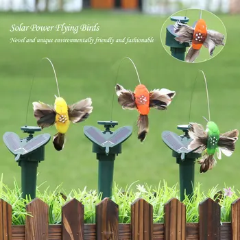 

1PC Solar Powered Flying Fluttering Hummingbird Bird Butterfly Garden Decor Beam