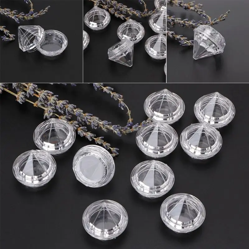 

5Pcs/Set 5g Empty Travel Refillable Bottles Transparent Diamond Cream Box Refillable Cosmetic Case