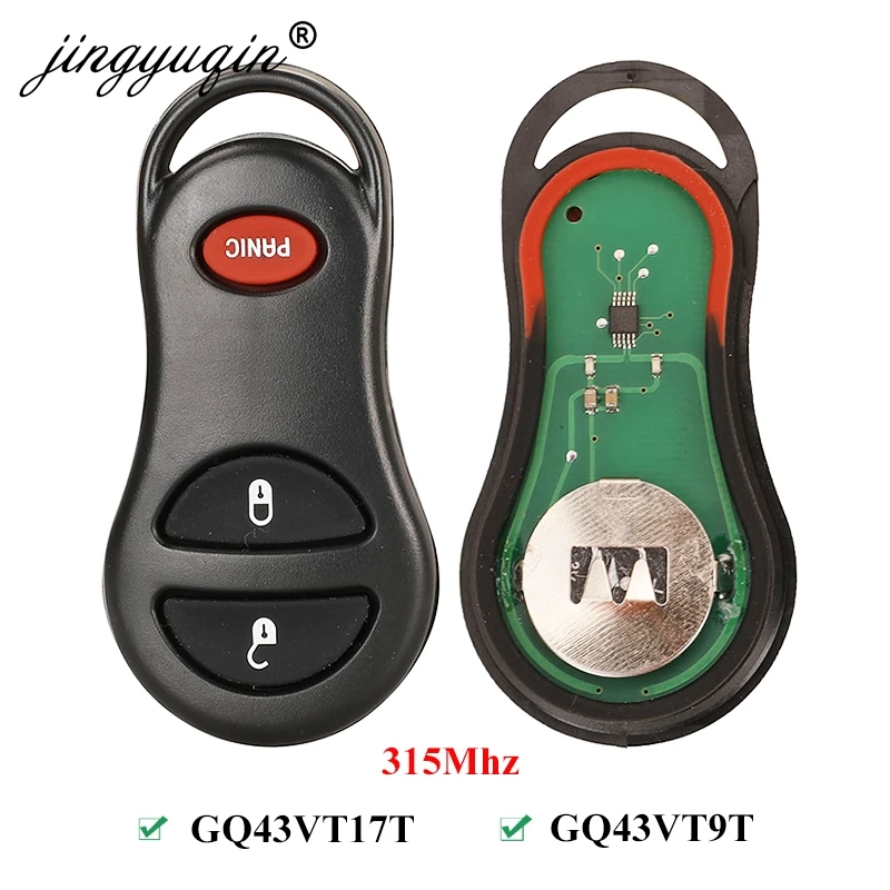 Jingyuqin 3 кнопки 315 МГц дистанционный ключ для Dodge Jeep fit Chrysler Concorde 300M 2001-2004 GQ43VT17T без