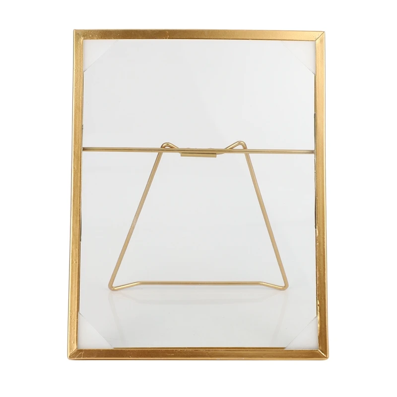 Geometric Metal Glass Frame Creative Plant Specimen Folder Home Stereo Desktop Decoration (Gold) Geometric Metal Glass Frame Creative Plant Specimen Folder Home Stereo Desktop Decoration (Gold)