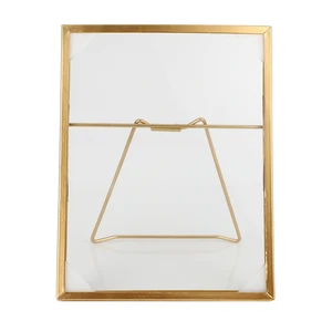 Geometric Metal Glass Frame Creative Plant Specimen Folder Home Stereo Desktop Decoration (Gold) Geometric Metal Glass Frame Creative Plant Specimen Folder Home Stereo Desktop Decoration (Gold)