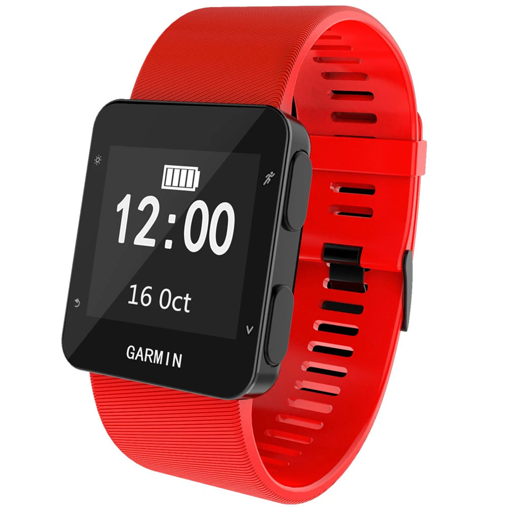Для Garmin Forerunner 35 30 Смарт часы ремешок Премиум мягкий сменный силиконовый ремень ремешок с саржевой черной пряжкой