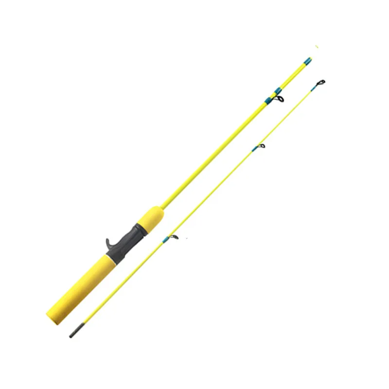 Цвет: желтый Portable Telescopic Winter Fishing Rods Ultra-Light Mini Ice Fishing Rods Fishing Tackle Fiberglass Straight Handle Ergonomic - Цвет: Цвет: желтый