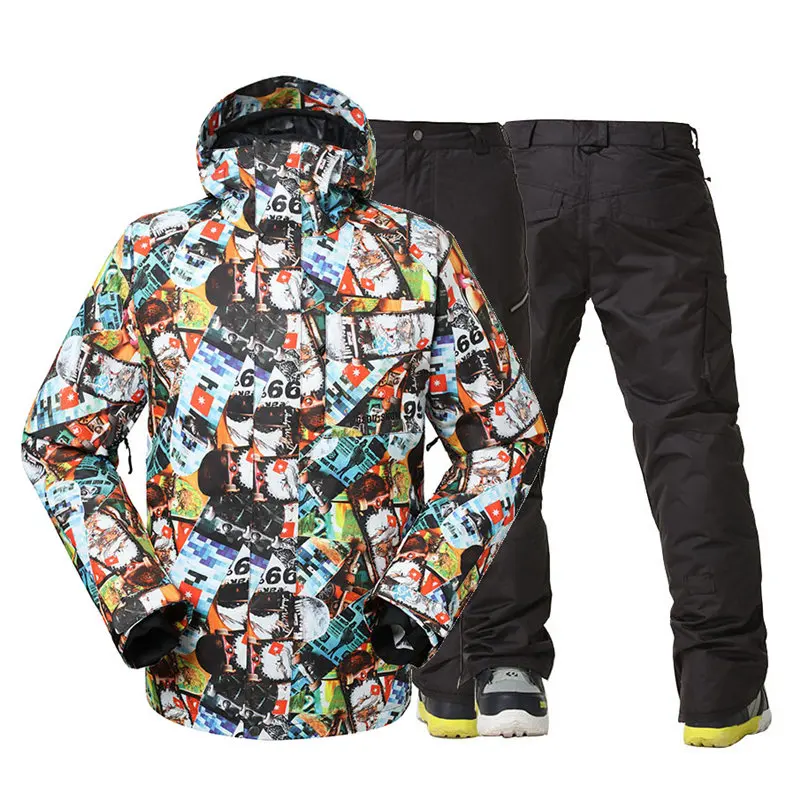 Brand Gs Men Snow Wear Jackets And Strap Pants Outdoor Sports