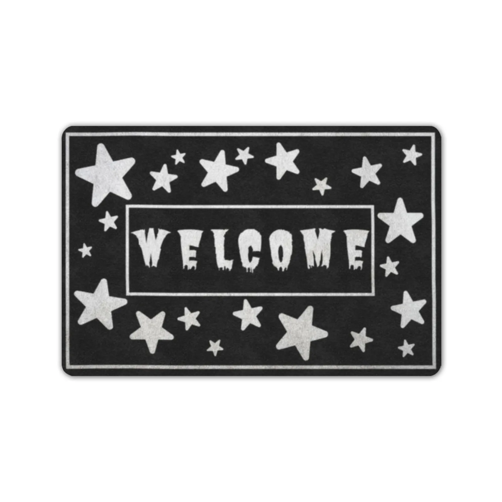 

Stars Welcome Doormat - Rubber Door Mat 23.6" x 15.7"