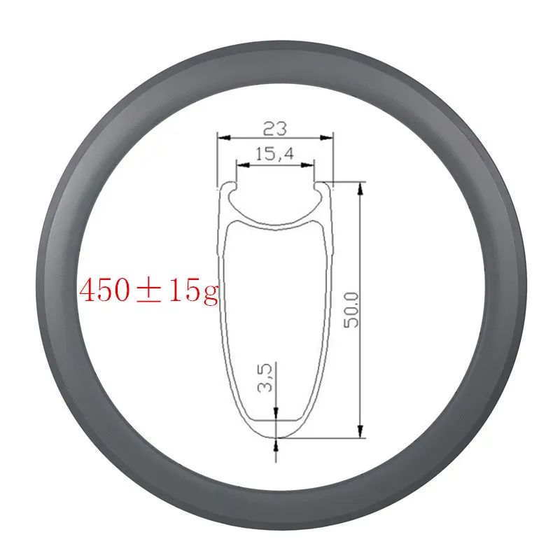 

LIGHT 700c 50mm x 23mm 450g Clincher 3K UD Matte surface V brake road bike carbon rim 18Holes 20Holes 24Holes 28Holes 32Holes