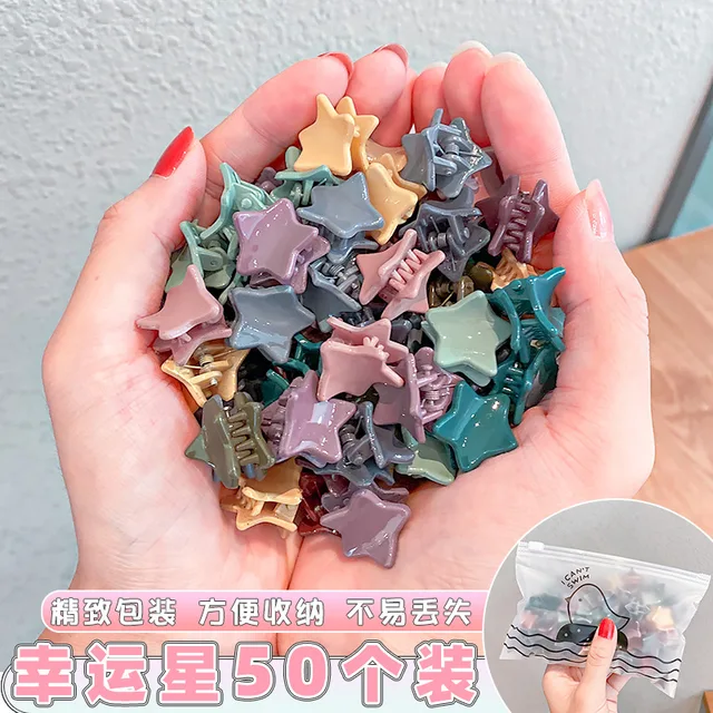 Ruoshui 50pcs Children Cartoon Hair Claws Girls Lovely Hairpins Hair Crab Baby Hair Accessories Hair Clips Headwear Barrettes style 12