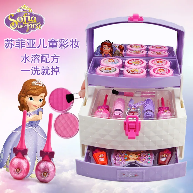 

Disney Sophia Children Cosmetics Makeup Set Princess Portable Box Girl Family Toys Birthday Gift