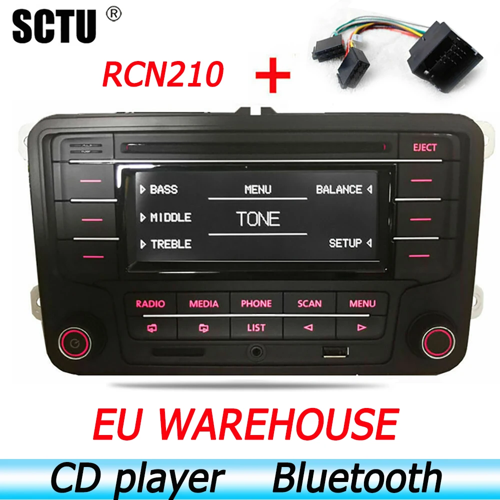 Автомобильное радио стерео RCN210 + кабель Bluetooth CD MP3 USB AUX SD для Volkswagen GOLF PASSAT TOURAN POLO TIGUAN