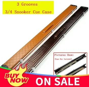 

New High Quality Aluminum Alloy 3/4 Snooker Cue Case 3 Grooves Can Put Two Snooker Black/ Brown Color Billiard Accessories Cues