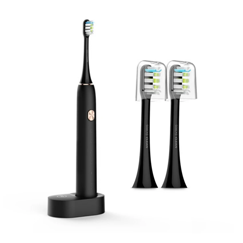 Black Add 2 CleanKit Xiao mi Soocare X3 Soocas Смарт Bluetooth Беспроводная зарядка водонепроницаемый акустическая WaveTooth звуковая зубная щетка mi Home App - Цвет: Black Add 2 CleanKit