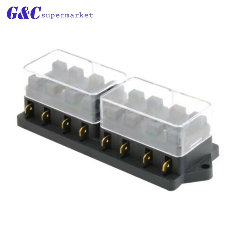 

It is used for 8-circuit circuit automobile truck fuse holder to insert 12V 24V miniature car electronics electronic accessories