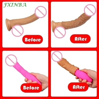 FXINBA Realistic Condoms For Men Reusable Penis Sleeve For Male Extender Dildo Enhancer Enlargement Condom Male Cock Sex Toys 3
