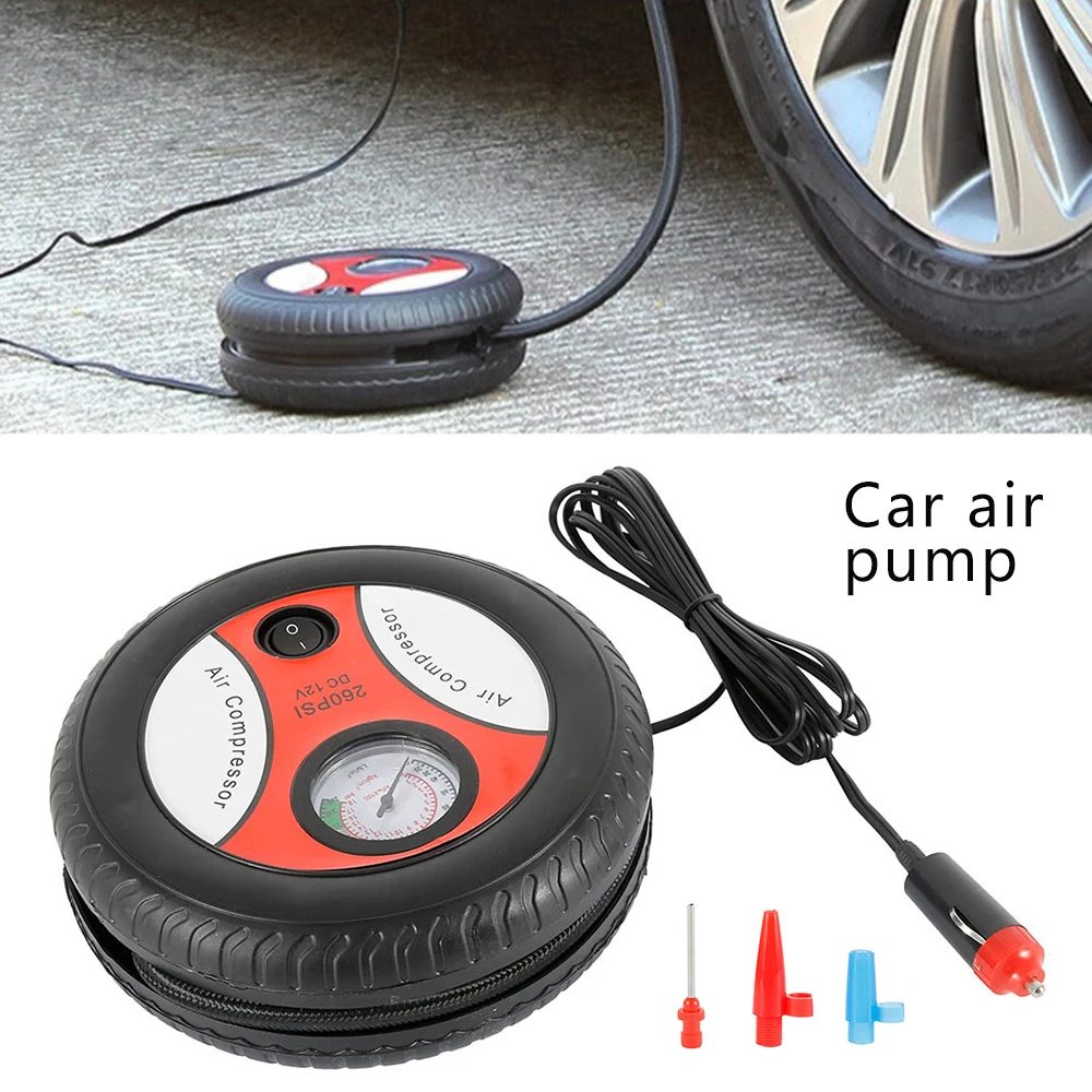 260PSI DC 12V Портативный Воздушный шиномонтажный насос для автомобильных мотоциклов велосипедов Портативные Надувные насосы Электрический компрессор шин насос