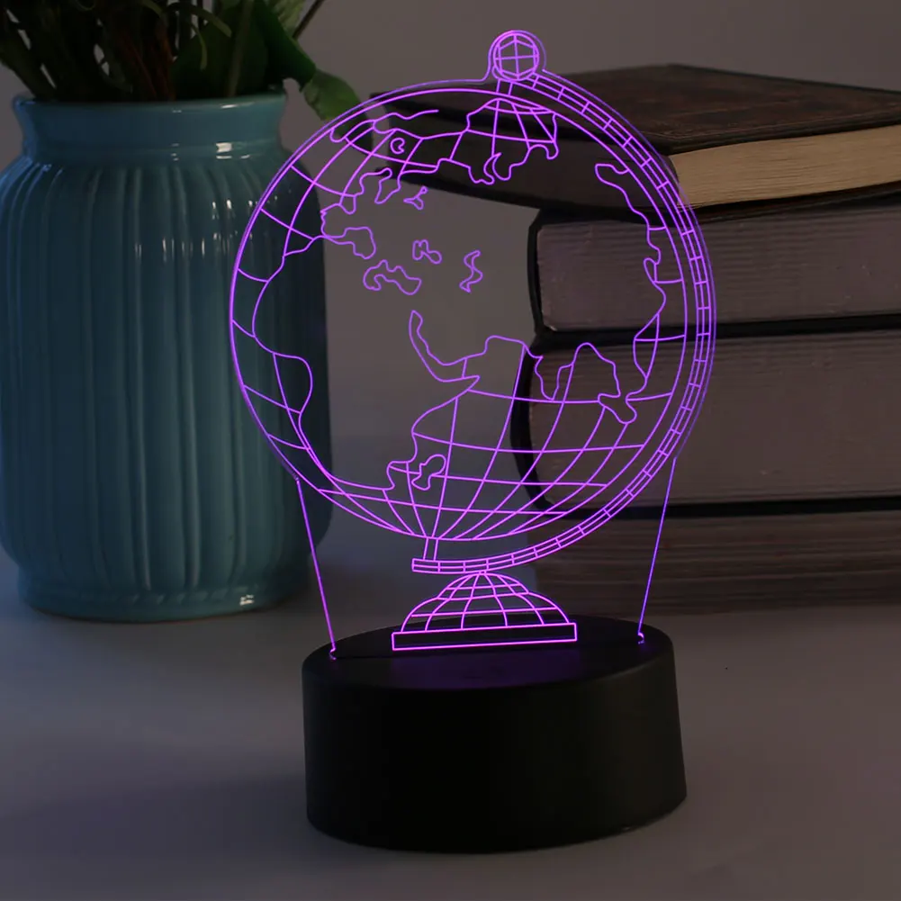 3D USB светодиодный ночник настольные лампы с рисунком земли Рождественское украшение комнаты