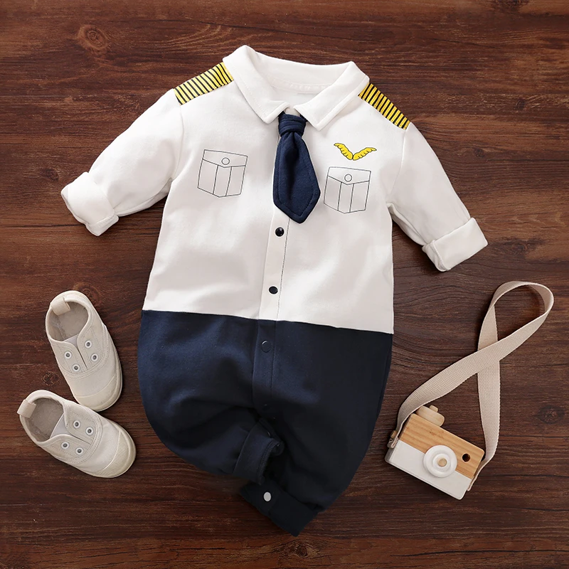 CottonNewbornBabypilotclothesplaneRompersNewbornBoyRomper