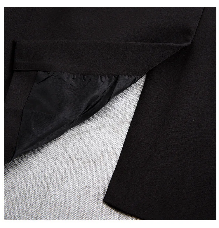 irregular Jacket stitching fake two long sleeves hem fringe tassel suit female
