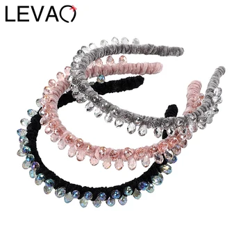 

LEVAO New Crystal Headband Women Elegant Hairband Bezel Turban Fashion Female Girls Headwear Hair Accessories Head Hoop Headwear