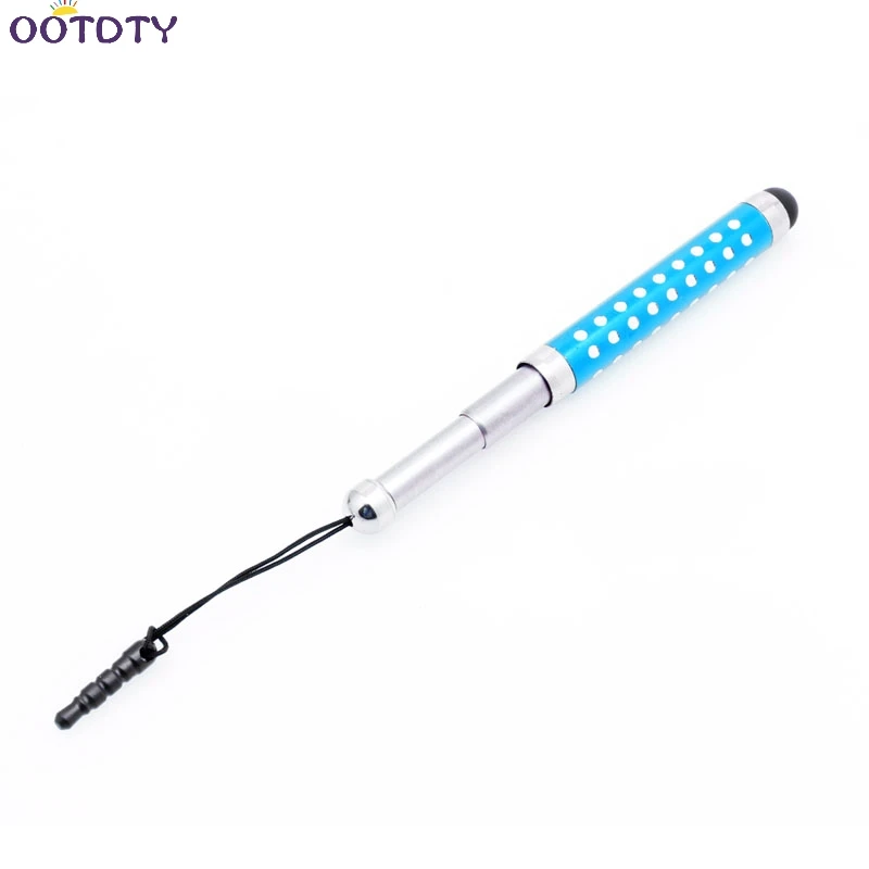 Небесно-голубой Retractable Capacitive Diamond Stylus Touch Screen Pen For iPhone iPad Tablet PC - Цвет: Небесно-голубой