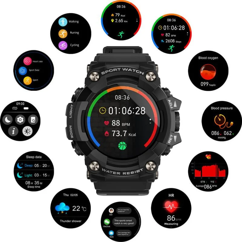 Smartwatch Reloj Inteligente Fralugio T6 Redondo Full Touch Ips