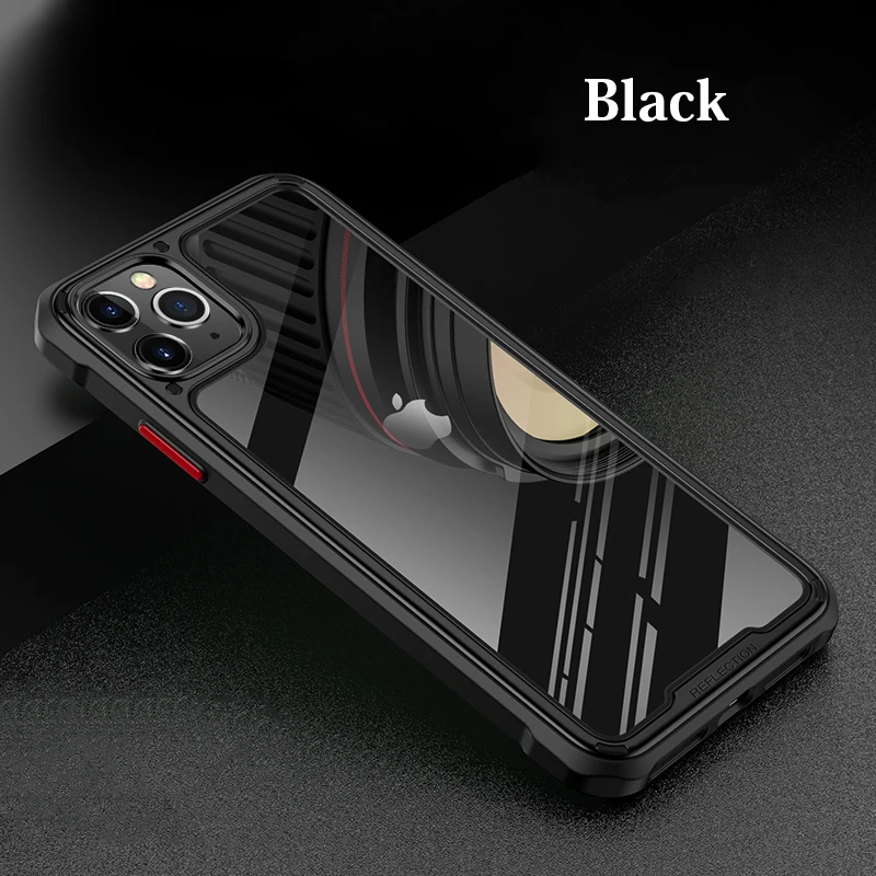 Черный Для iPhone 11 Pro Max 11 чехол, PC TPU Ультра Гибридный удобный чехол для сотового телефона s защитный чехол с поддержкой беспроводной зарядки - Цвет: Черный