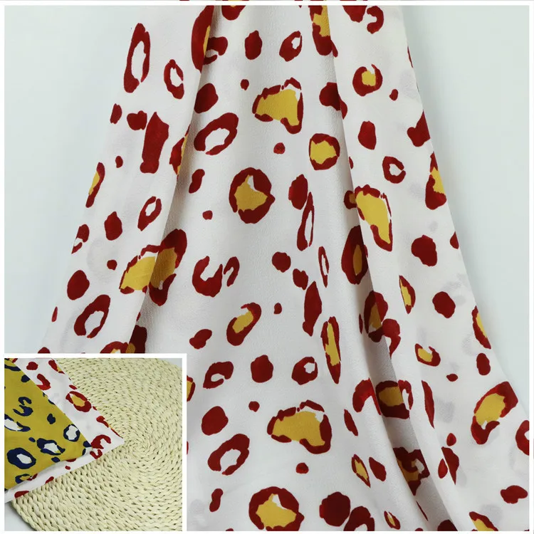 Геометрическая серия Весна и лето шифон печать имитация шелковой ткани рубашка платье ткань удобная шифоновая ткань