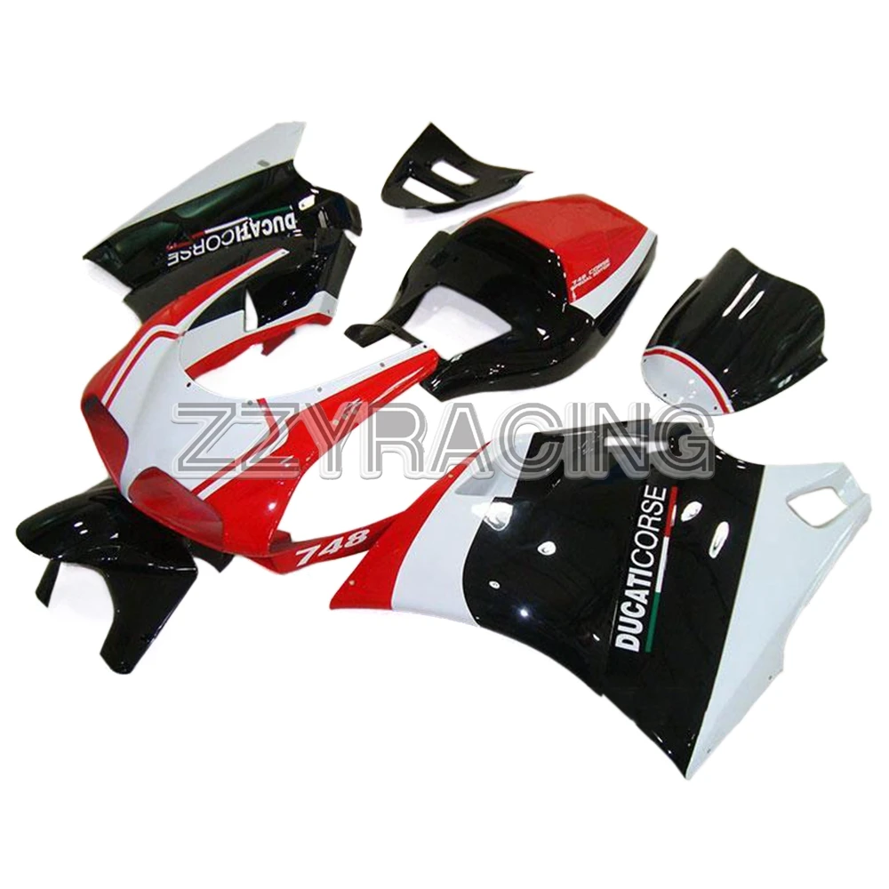 Выполните Обтекатели Наборы для поездок на мотоцикле Ducati 748 916 996 998 1996-2002 год ABS Пластик 97 98 99 10 01 998 кузова белый, черный и розовый цвета крышка