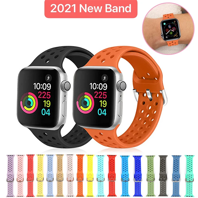 PROD 1005002400248303 Strap for apple watch band 4 3 2 1 44 / 40mm
silicone bracelet for iwatch series 3 2 1 38 / 42mm breathable accessory