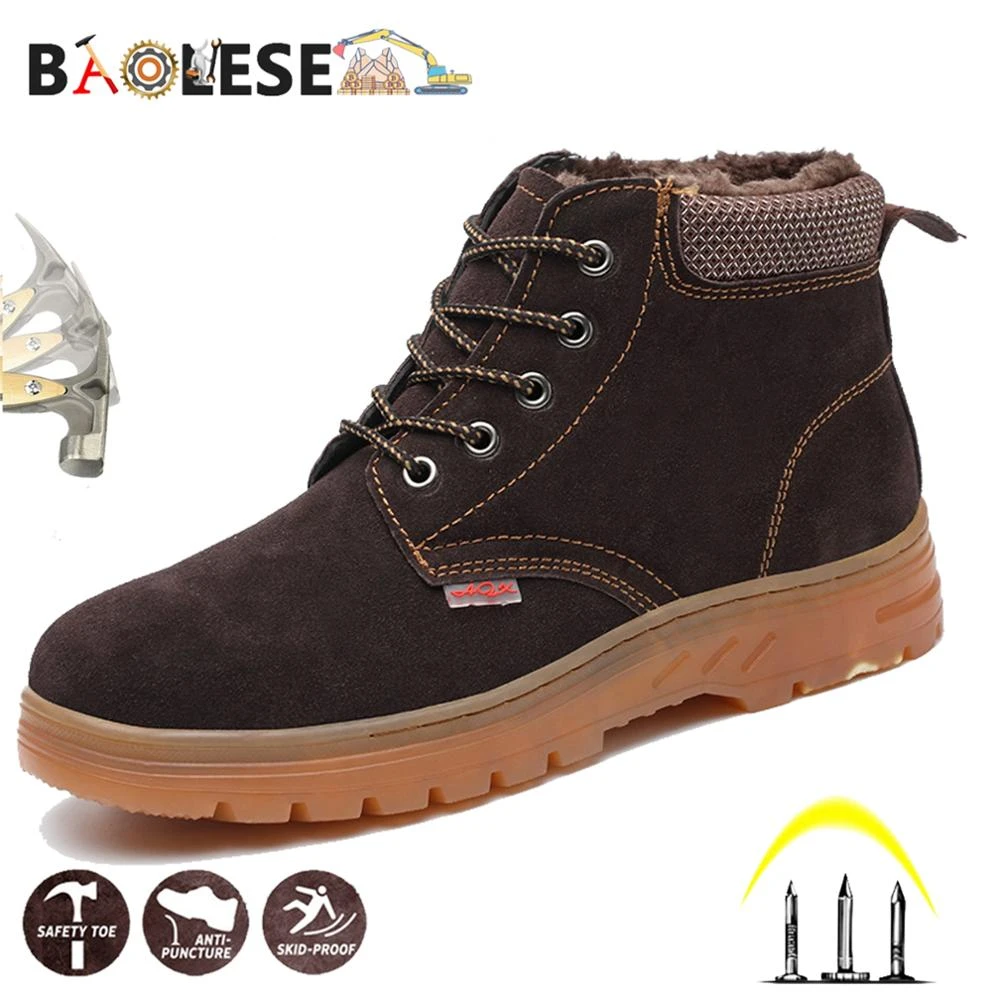 fur lined steel toe capped boots