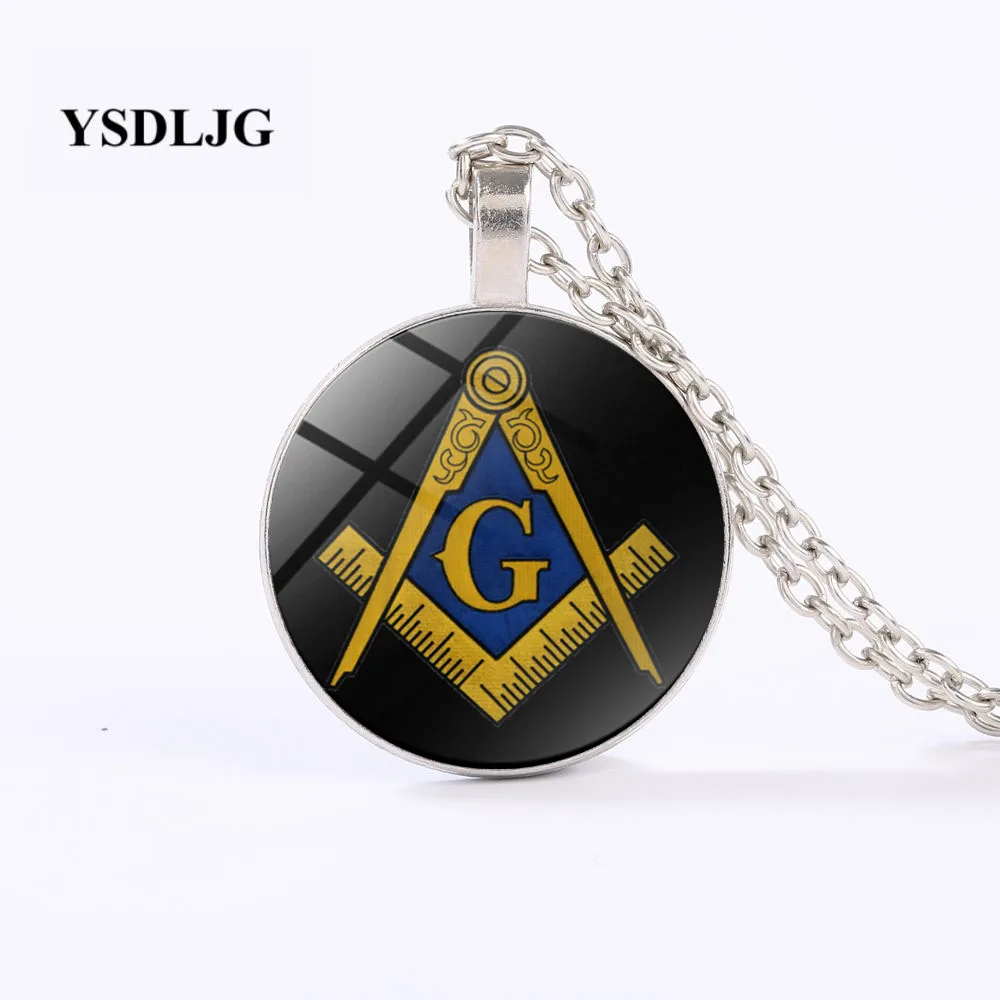 YSDLJG Freemason Necklace - Masonic Square and Compass Symbol Freemasonry Long Stainless Steel Pendant | Украшения и аксессуары