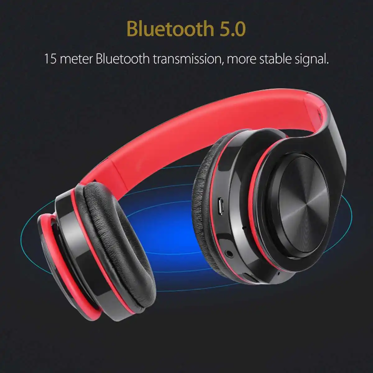 Bluetooth 5,0, беспроводные стерео наушники, складная гарнитура с микрофоном, FM, TF карта, 3,5 мм, AUX USB, для iPhone, для телефона Xiaomi