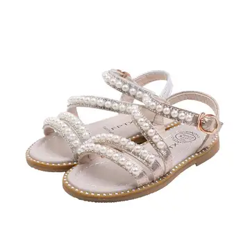 

2020 Summer Children Shoes Girls Gladiator Open-Toe Sandals Baby Toddler Girls Beading Sandals Size 21-35