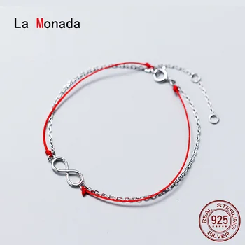 

La Monada Eight Red Thread For Hand 925 Sterling Silver Bracelet Women Red Thread String Rope Bracelets For Women Silver 925