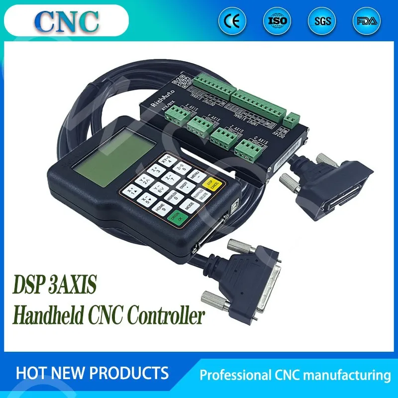 

3-осевой контроллер RichAuto DSP A11E CNC, оригинальный A11E, английская версия, ЧПУ, гравировальная машина, ручная система движения