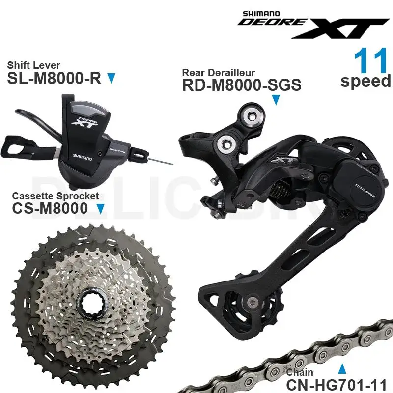 SHIMANO DEORE XT M8000 1x11Speed Groupset Shifter  SL-M8000 CN RD-M8000 Rear Derailleur CS-M8000 Cassette 11-42T/46T MTB Bike