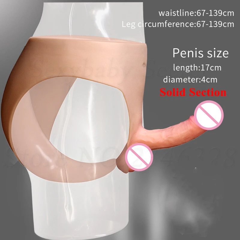 Super Soft Silicone Strap On Dildo with Scrotal Hollow/Solid Realistic Cock Dick Strapon Wear Penis Pants Sex Shop for Women Men 5