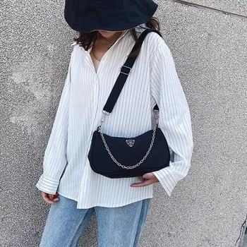 

2020 New Dumplings Bag Black Coin Purse PU Leather Handbag Adjustable Shoulder Strap Bags For Women