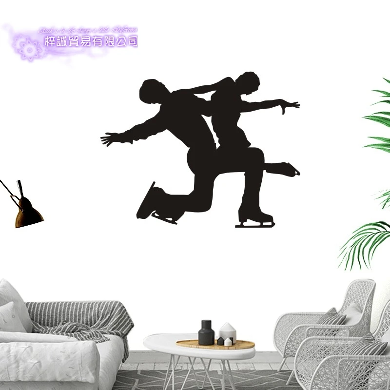 DCTAL Figure Skating Car Sticker Double Skating Decal Skiing Ice Sports Posters Vinyl Wall Decals Pegatina Decor Mural Sticker
