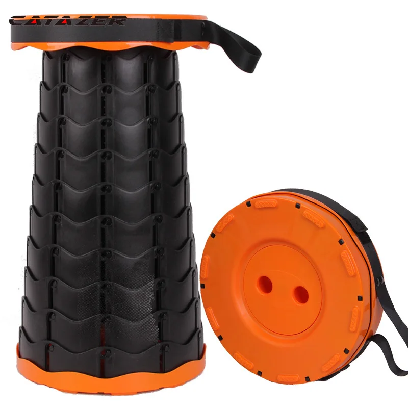 

Catazer Retractable Stool Folding Chiar Outdoor Portable Stool Folding Chair Camping Stool Convenient Fishing Chair Foldable