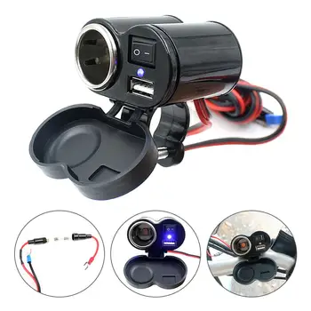 

12V Car Motorcycle Bike Waterproof Cigarette Lighter USB Power Charging Socket