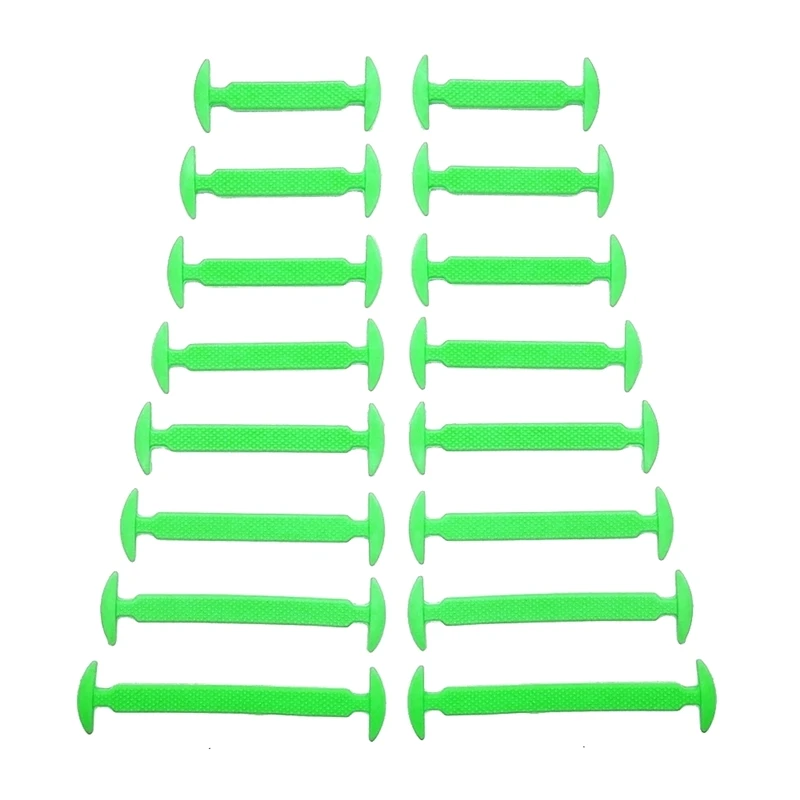 Green shoelaces Безопасные и не загрязняющие воздух беговые шнурки без галстука модные унисекс спортивные эластичные силиконовые шнурки для обуви все кроссовки подходят ремешок T104 - Цвет: Green shoelaces