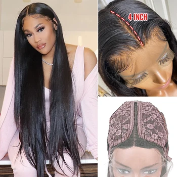

Sapphire Straight T Part Lace Front Human Hair Wigs Pre Plucked Remy Wig 13X4X1 Brazilian Straight Lace Front Wig 150 Density