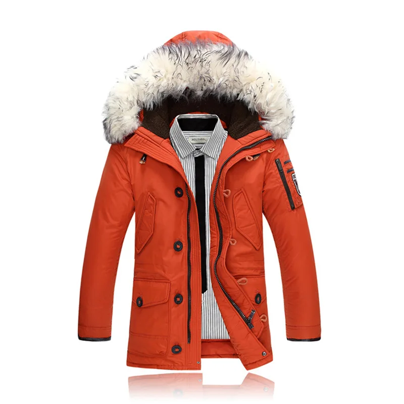 

Pop Brand Winter Jacket Men White Duck Down Jacket Thick Keep Warm Men Down Jacket Fur Collar Hooded Down Jackets Coat Male