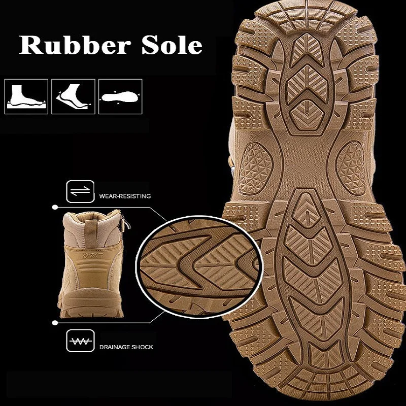  Merkmak High Quality Men's Winter Leather Shoes Men Waterproof Snow Boots Military Combat Boots Men