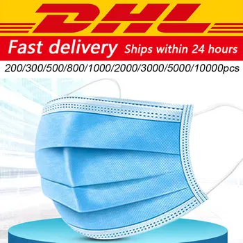 

100 Pcs Disposable Mask Anti-Dust Mouth Masks Face Masks Filter 3-laye Non-woven Meltblown Cloth Anti-Droplets Protective Masks