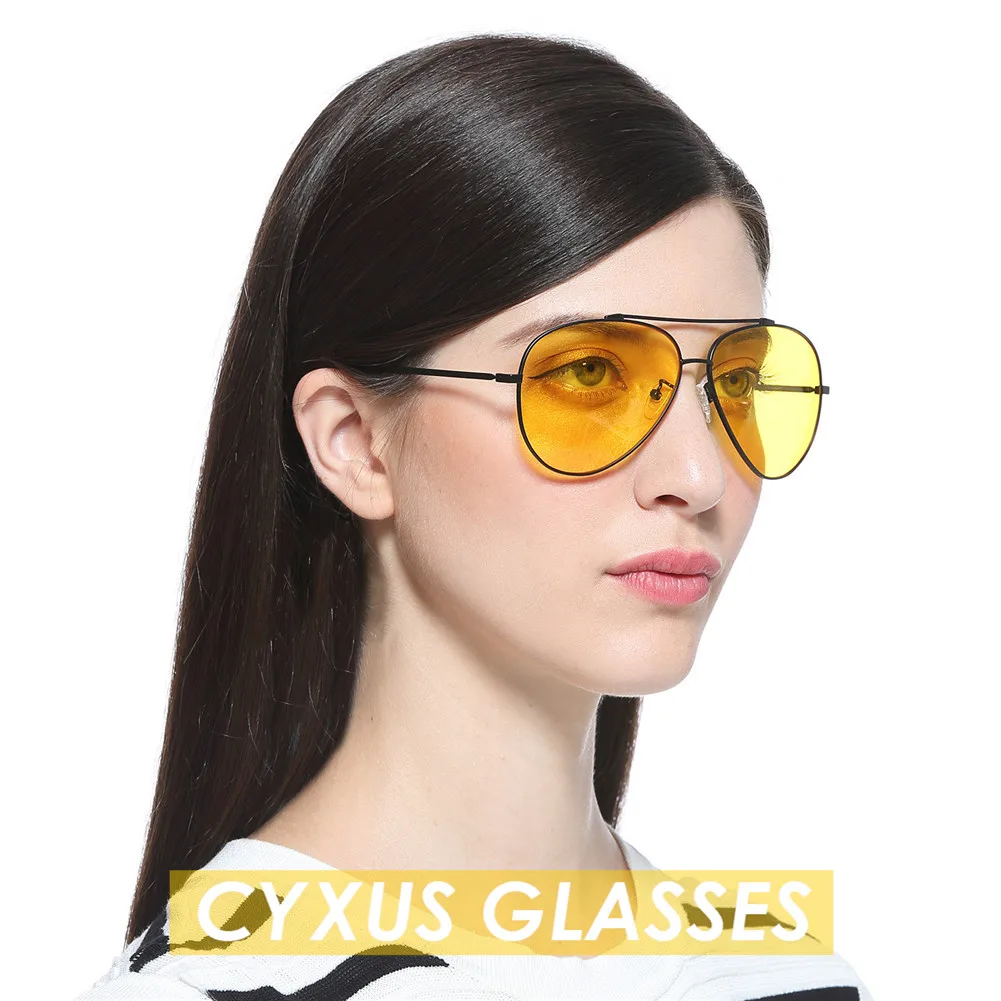 Cyxus Blue Light блокирующие компьютерные очки с желтыми стеклами для защиты глаз УФ большая металлическая оправа унисекс очки для мужчин/женщин 8805