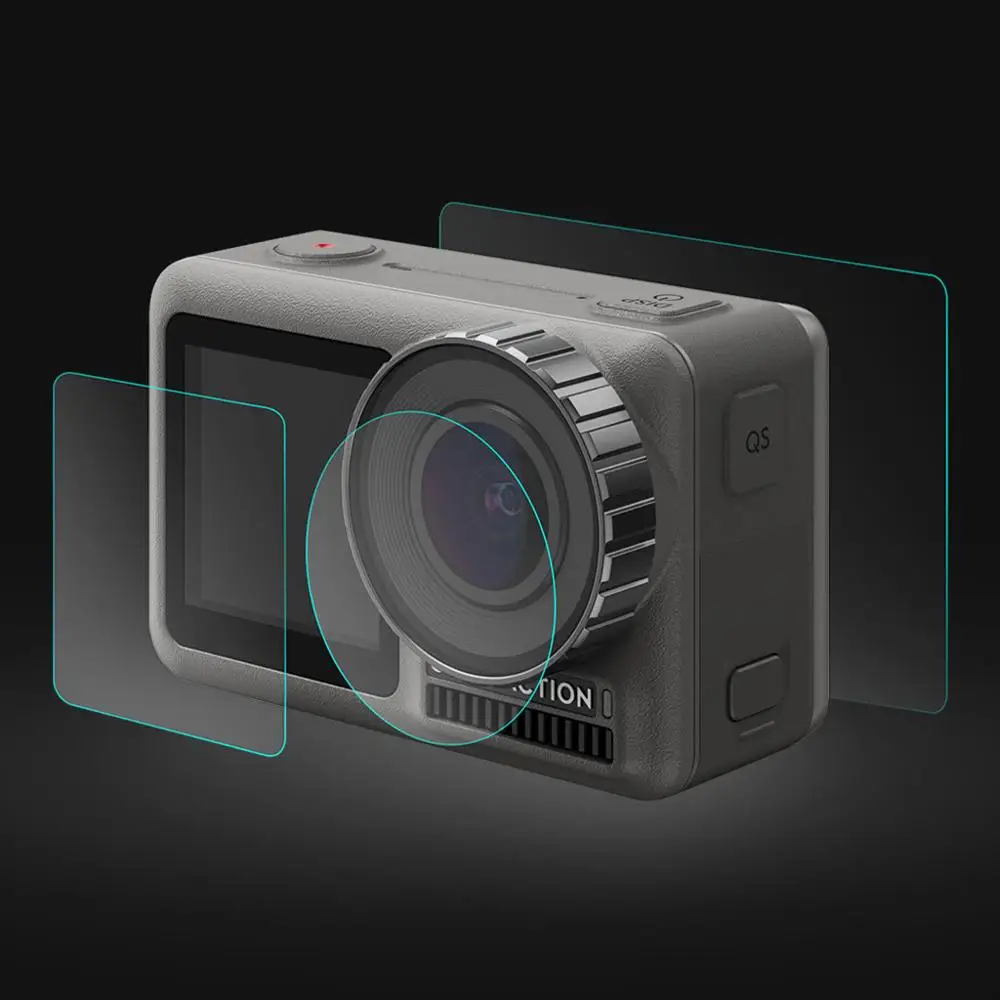 2 комплекта закаленная ПЭТ пленка двойной экран+ защита объектива для DJI OSMO экшн-камеры