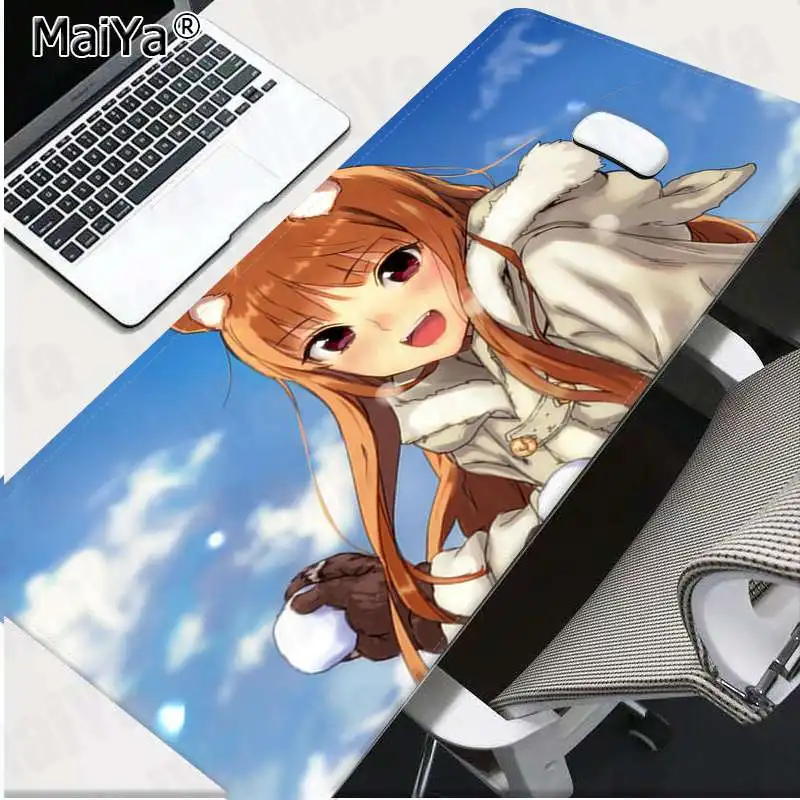 Maiya Spice and Wolf Holo милый красивый аниме Girls1 фиксирующий край коврик для мыши игра скорость/Управление версия большой игровой коврик для мыши - Цвет: Lock Edge 30x80cm